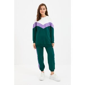 Trendyol Green Crew Neck Knitted Tracksuit Set