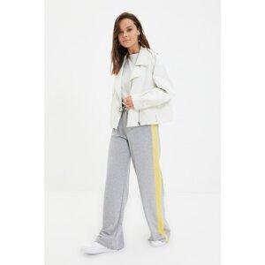 Trendyol Gray Color Block Wide Leg Knitted Sweatpants