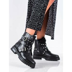 BESTELLE WORKERY ANKLE BOOTS WITH RHINESTONES