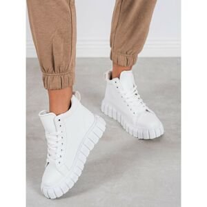 SHELOVET FASHIONABLE WHITE SNEAKERS MADE OF ECO LEATHER