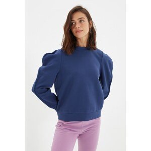 Trendyol Navy Blue Shoulder Detailed Basic Knitted Sweatshirt