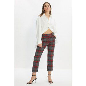 Trendyol Gray Plaid Trousers