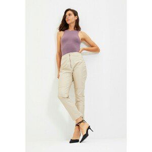 Trendyol Beige Straight Trousers