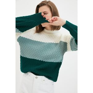 Trendyol Ecru Color Block Knitwear Sweater