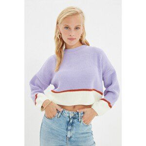 Trendyol Lilac Color Block Knitwear Sweater