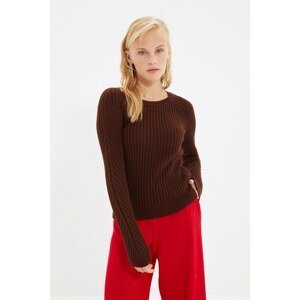 Trendyol Brown Roving Knitted Detailed Knitwear Sweater