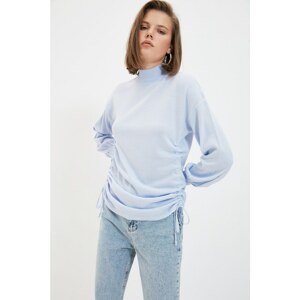 Trendyol Light Blue Ruffle Detailed Knitwear Sweater