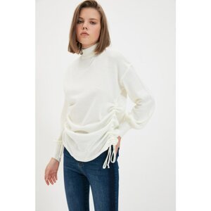 Trendyol Ecru Ruffle Detailed Knitwear Sweater