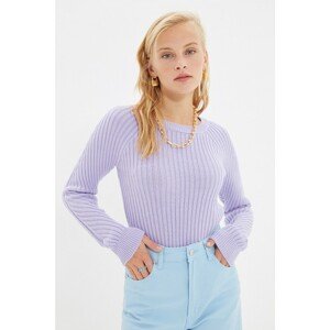 Trendyol Lilac Roving Knitted Detailed Knitwear Sweater