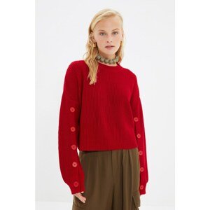 Trendyol Red Button Detailed Knitwear Sweater