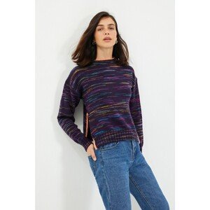 Trendyol Purple Slit Detailed Knitwear Sweater