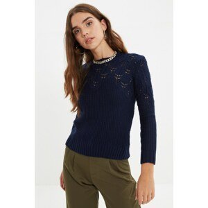 Trendyol Navy Blue Openwork Knitwear Sweater