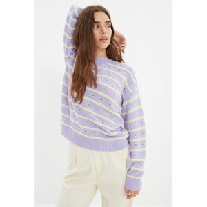 Trendyol Lilac Openwork Knitwear Sweater