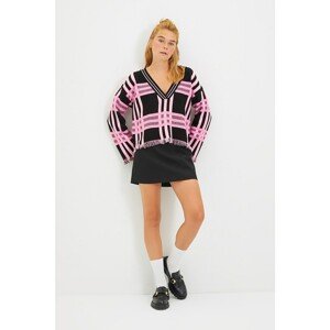 Trendyol Black Tassel Detailed Jacquard Knitwear Sweater
