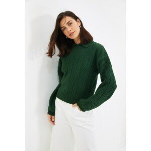Trendyol Emerald Green Knitted Detailed Knitwear Sweater