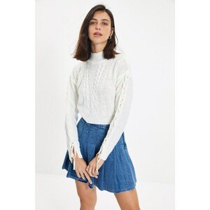 Trendyol Ecru Sleeves Ruffle Detailed Knitwear Sweater