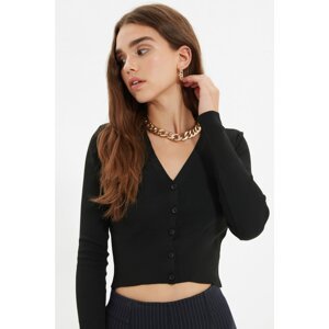 Trendyol Black Crop Knitwear Cardigan