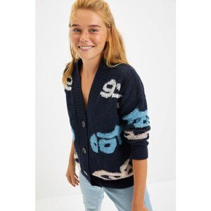 Trendyol Navy Blue Buttoned Knitwear Cardigan