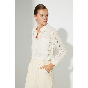 Trendyol Ecru Embroidered Shirt