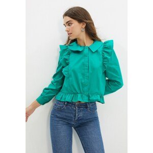 Trendyol Green Frilly Shirt