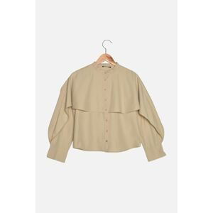 Trendyol Beige Petite Stand Up Shirt