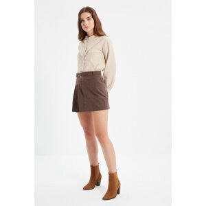 Trendyol Brown Belted Skirt