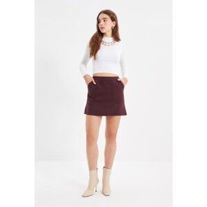 Trendyol Claret Red Crowbar Skirt