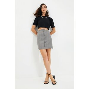 Trendyol Anthracite Buttoned Skirt