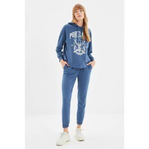 Trendyol Indigo Knitted Tracksuit Set