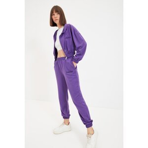 Trendyol Purple Zippered Knitted Tracksuit Set