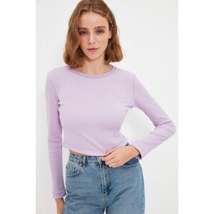 Trendyol Lilac Recycle Corduroy Knitted Blouse