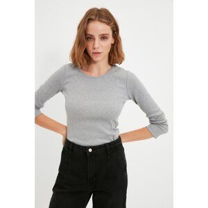 Trendyol Gray Recycle Corduroy Knitted Blouse