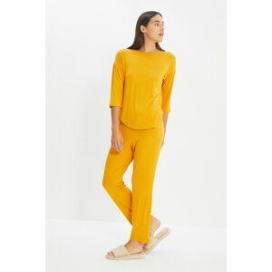 Trendyol Yellow Knitted Pajamas Set
