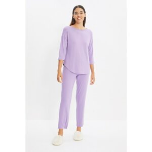 Trendyol Lilac Knitted Pajamas Set