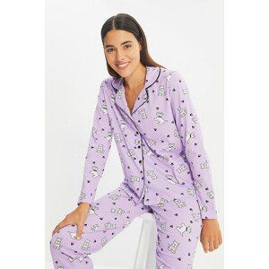 Trendyol Lilac Knitted Pajamas Set