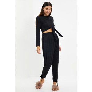 Trendyol Black Knitted Pajamas Set