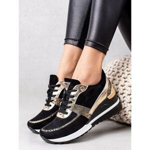 BLACK AND GOLD VINCEZA SNEAKERS