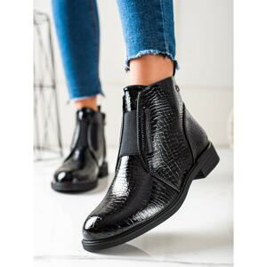 FASHIONABLE BLACK ANKLE BOOTS SERGIO LEONE