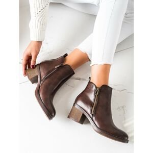 SEASTAR CLASSIC BROWN ZIPPER ANKLE BOOTS