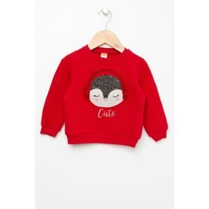 Koton Red Baby Embroidered Sweatshirt