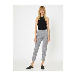 Koton Women's Black Checkered Trousers