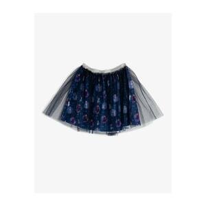 Koton Girl Blue Patterned Frozen Licensed Printed Skirt