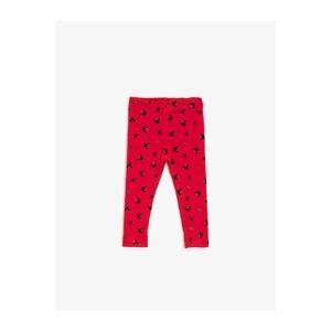 Koton Baby Girl Red Minnie Mouse Licensed Printed Normal Waist Leggings