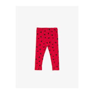Koton Baby Girl Red Minnie Mouse Licensed Printed Normal Waist Leggings
