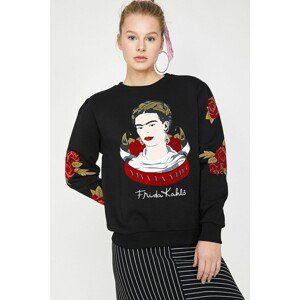 Koton Women's Black Printed Sweatshirt