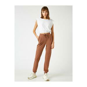 Koton Women's Brown Cotton Jogger Pants