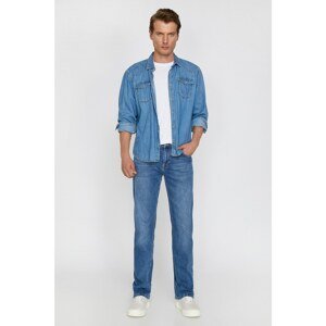 Koton Men's Blue Regular Cut Jeans