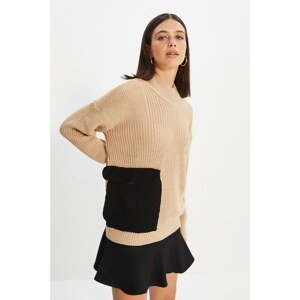 Trendyol Beige Pocket Detailed Knitwear Sweater