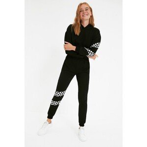 Trendyol Black Printed Basic Jogger Knitted Sweatpants