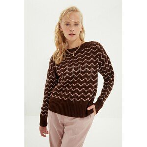 Trendyol Brown Knitted Detailed Knitwear Sweater